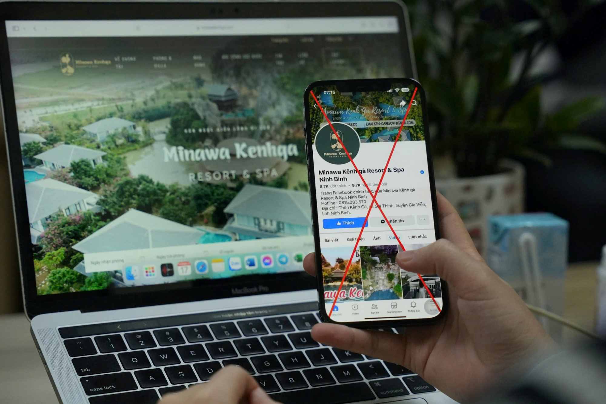 The fake Fanpage has a green record on Facebook. Photo: Khanh An