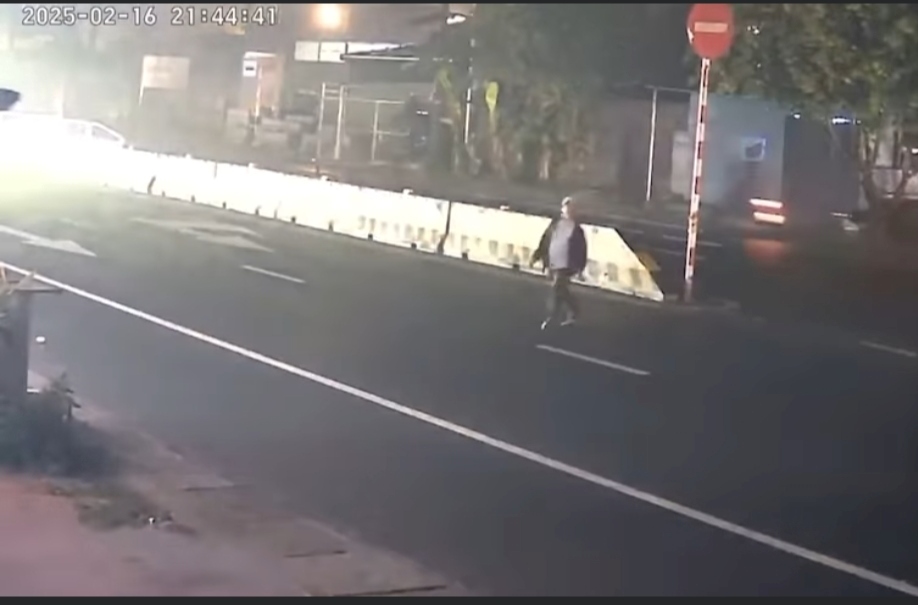 The scene before the collision in Hai Phong, which killed a pedestrian. Photo: Provided by the people