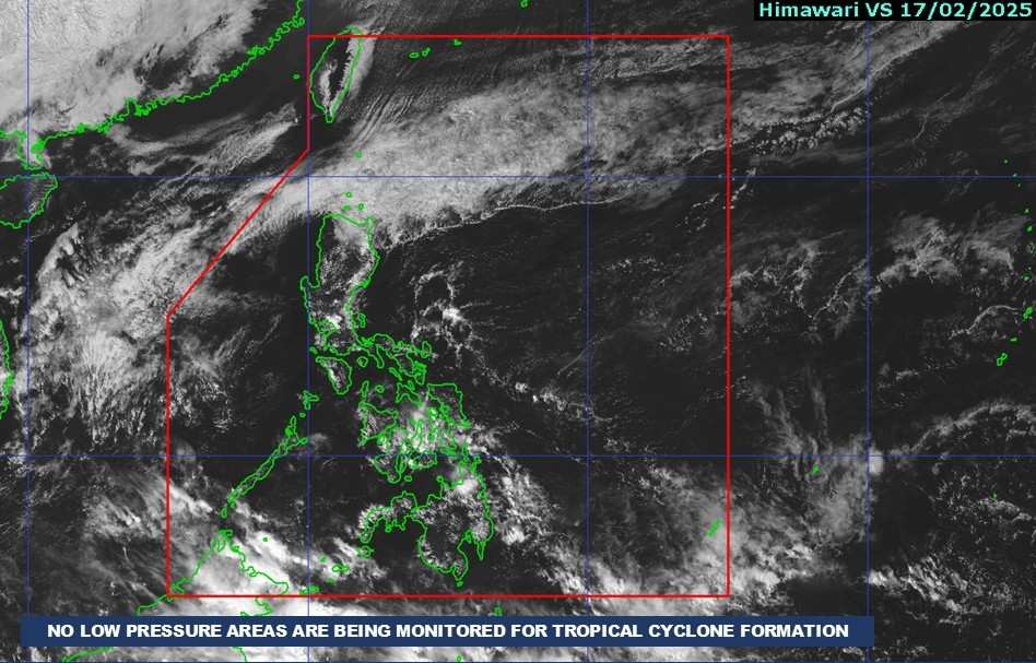There will be no low pressure or storm near the East Sea on February 17, 2025. Photo: PAGASA