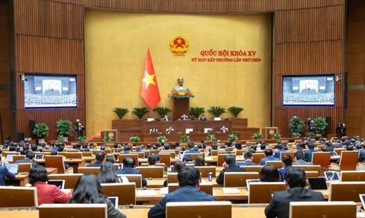 Thủ tướng Chính phủ Phạm Minh Chính đã trình Quốc hội về cơ cấu, số lượng thành viên Chính phủ nhiệm kỳ Quốc hội khóa XV tại phiên họp chiều 17.2. Ảnh: Quochoi.vn