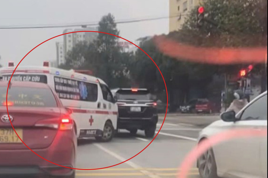 There is no such thing as running a red light to give up the emergency vehicle route and being fined