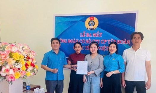 Công đoàn cơ sở Công ty Cổ phần tập đoàn Quốc tế Mỹ Việt được thành lập với 32 đoàn viên. Ảnh: Bảo Trung