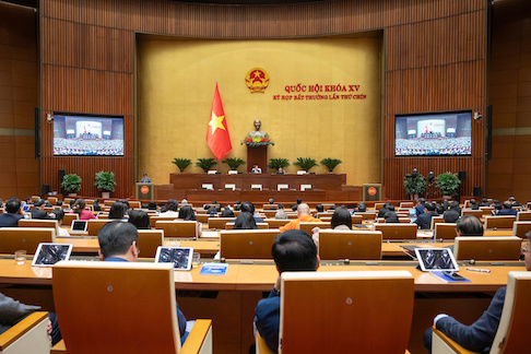 On the afternoon of February 18, National Assembly Chairman Tran Thanh Man signed a Resolution on the structure of the number of Government members for the 15th National Assembly term. Photo: National Assembly