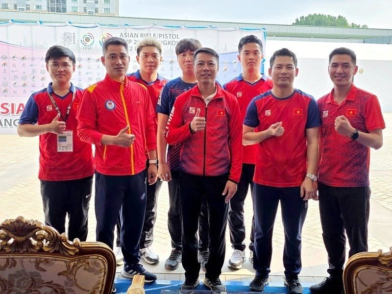 The Vietnam men's shooting team will participate in the 2025 Asian Shooting Cup. Photo: VSF