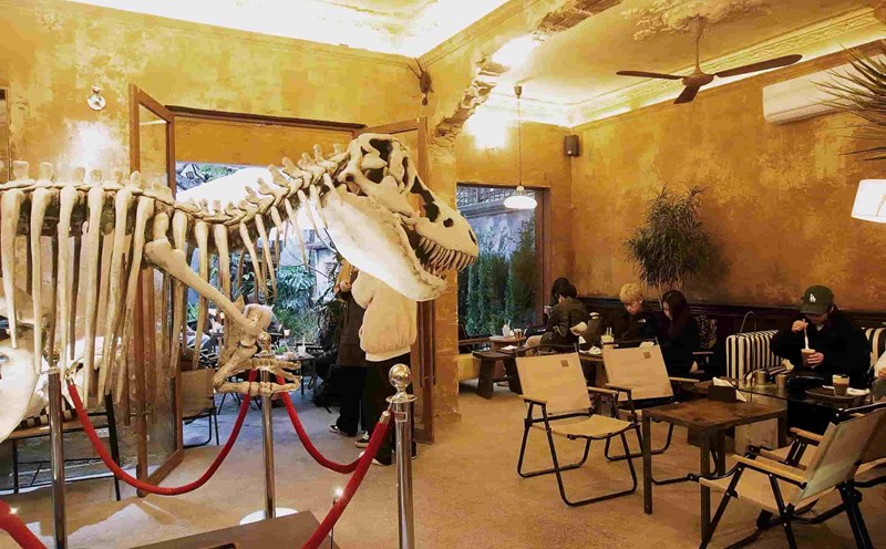 In addition to customers coming to the restaurant to listen to music, read books, relax or chat with friends,... many young people come here to take photos and check-in. Photo: Thuy Linh