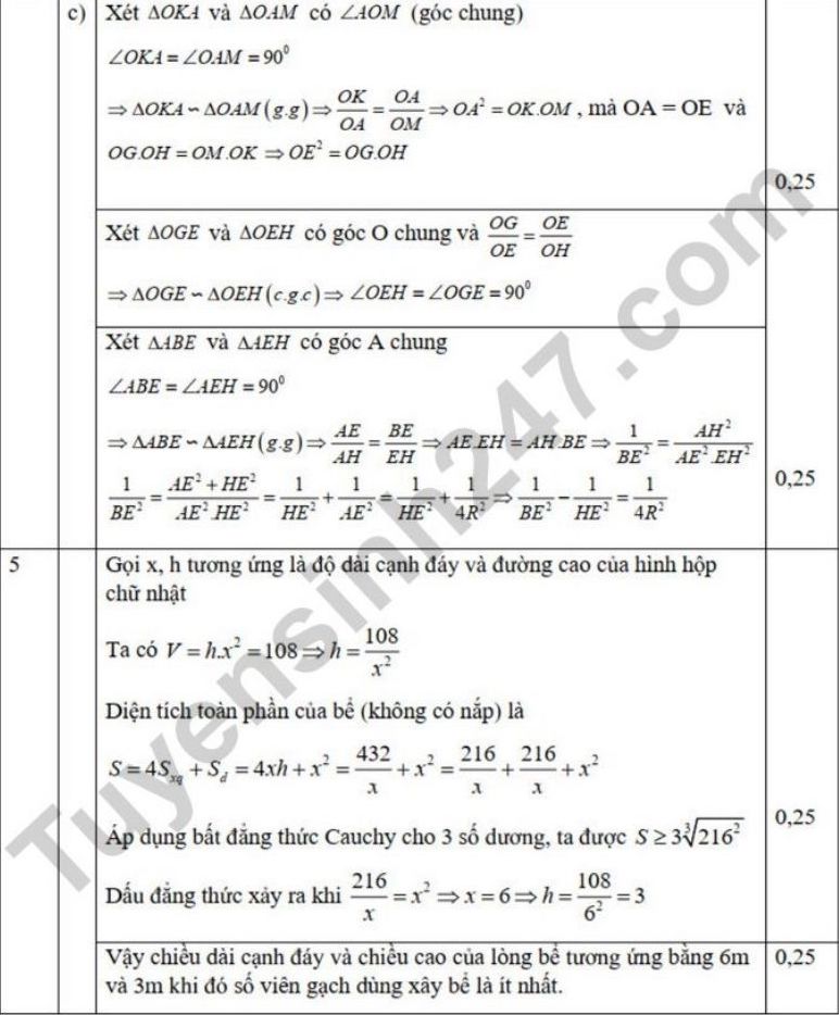 Goi y dap an de thi thu lop 10 mon Toan truong TH&THCS Ho Tung Mau nam 2025. Nguon: Tuyensinh247.com