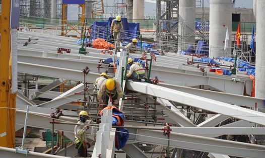 Người lao động làm việc tại Dự án sân bay Long Thành. 
Ảnh: Hà Anh Chiến