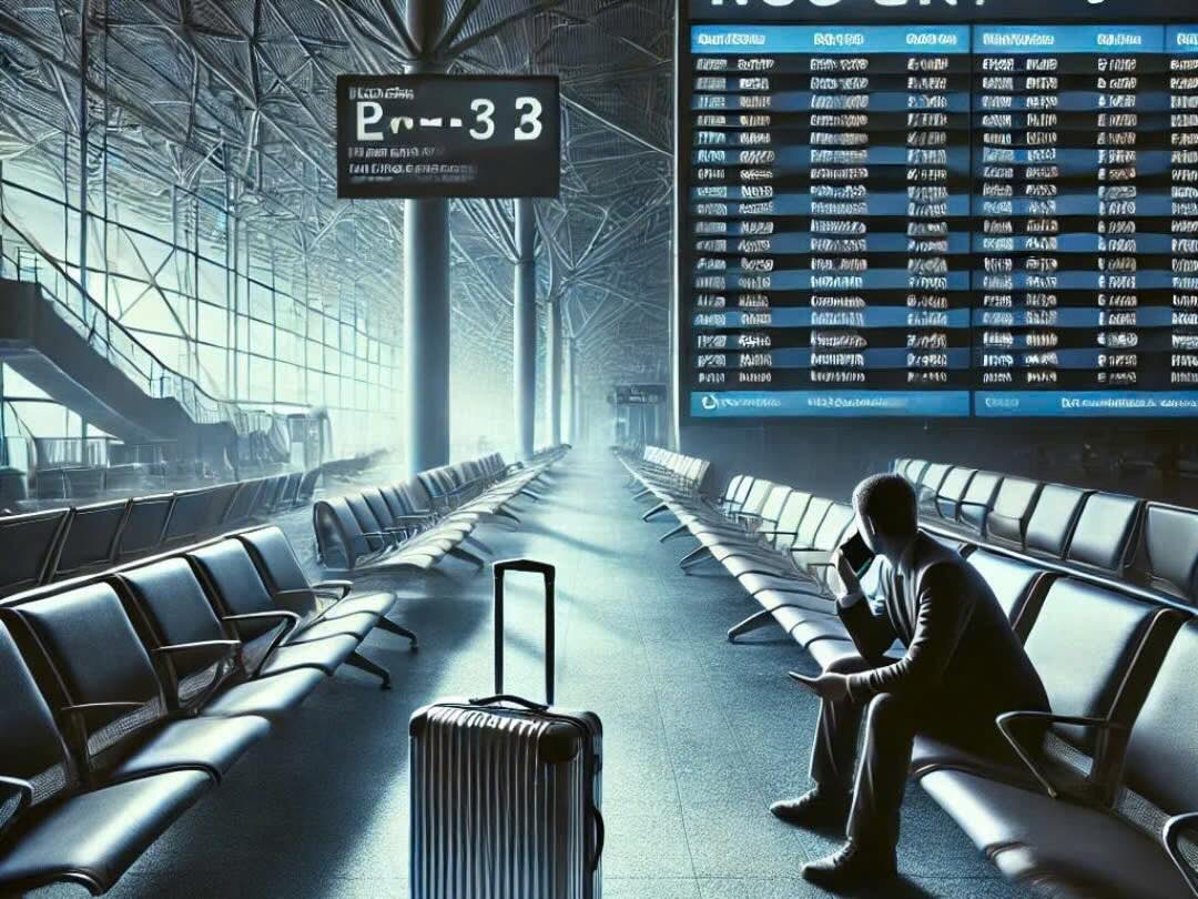 Illustrative image of a citizen who lost contact while passing through at the airport. Photo: AI.