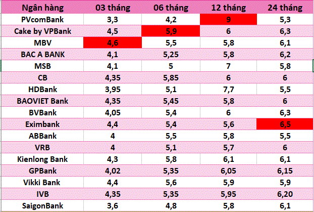 Top ngan hang co lai suat cao tren thi truong ngay 22.2.2025. Do hoa: Ha Vy