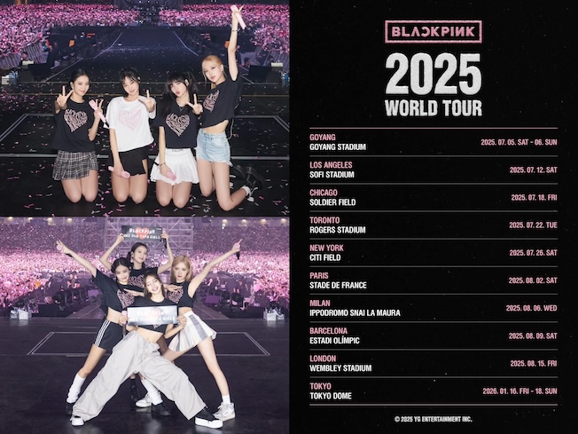 Lich trinh world tour cua Blackpink trong nam 2025. Anh: YG Entertainment. 