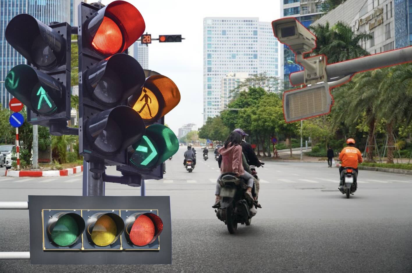 People brazenly run red lights on the last day of Tet holiday