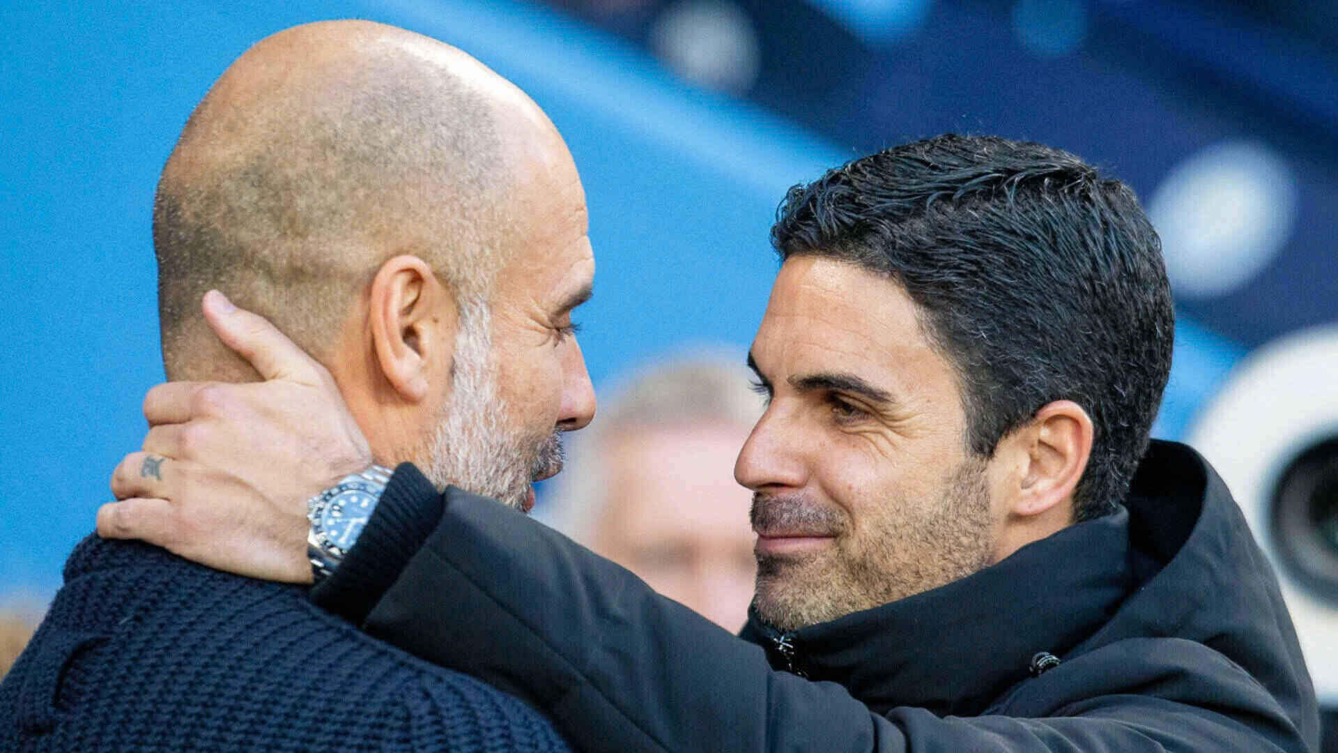 Mikel Arteta does not have a good record against Pep Guardiola. Photo: Manchester City