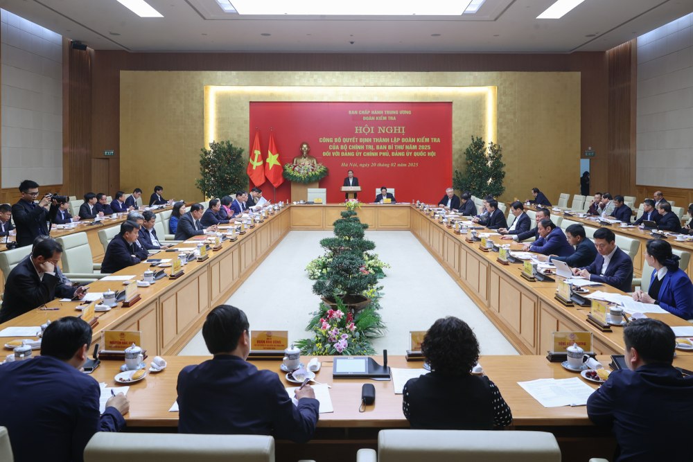 Hoi nghi cong bo cac quyet dinh thanh lap cac doan kiem tra. Anh: VGP