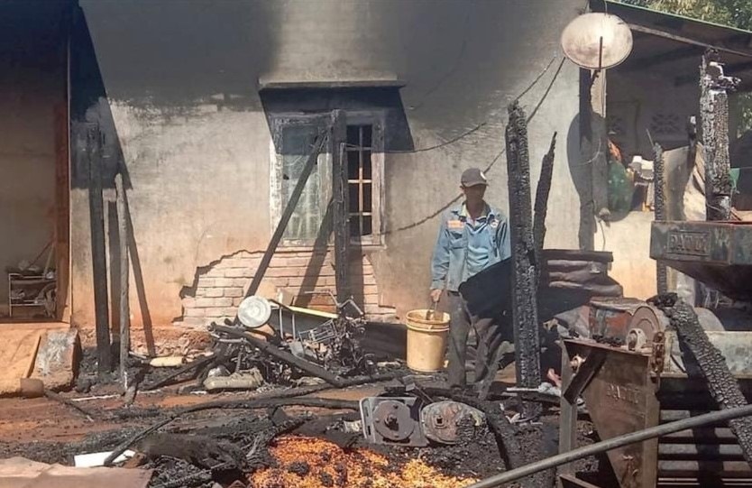 Scene of the warehouse fire. Photo: Ngo Tam