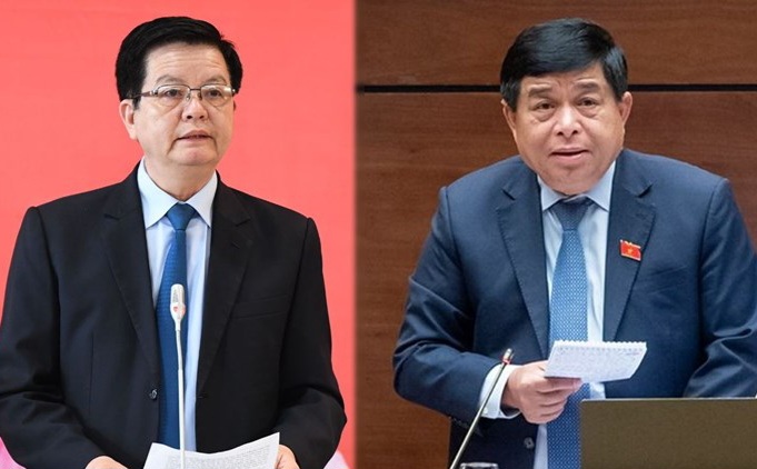 Mr. Nguyen Chi Dung (right) and Mr. Mai Van Chinh were approved by the National Assembly as Deputy Prime Ministers. Graphics: Bao Binh