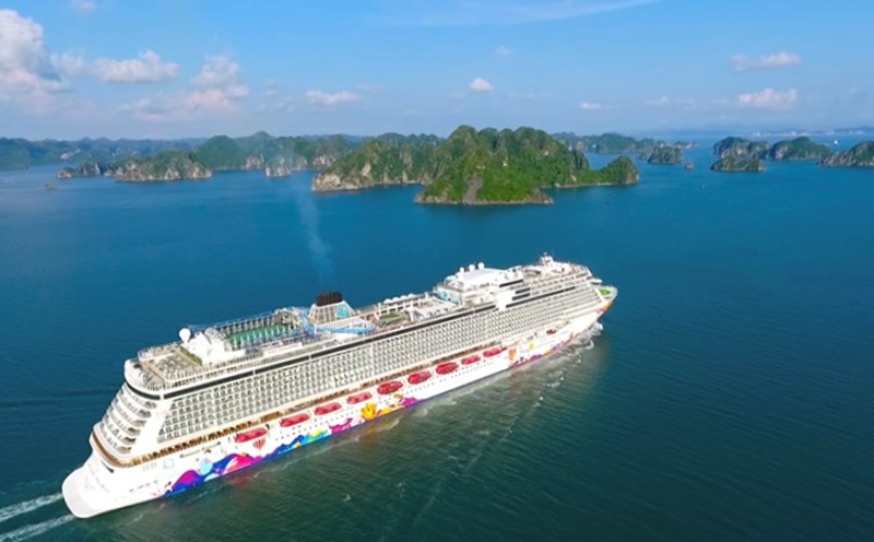 A superyacht arrived in Ha Long in 2018. Photo: Nguyen Hung