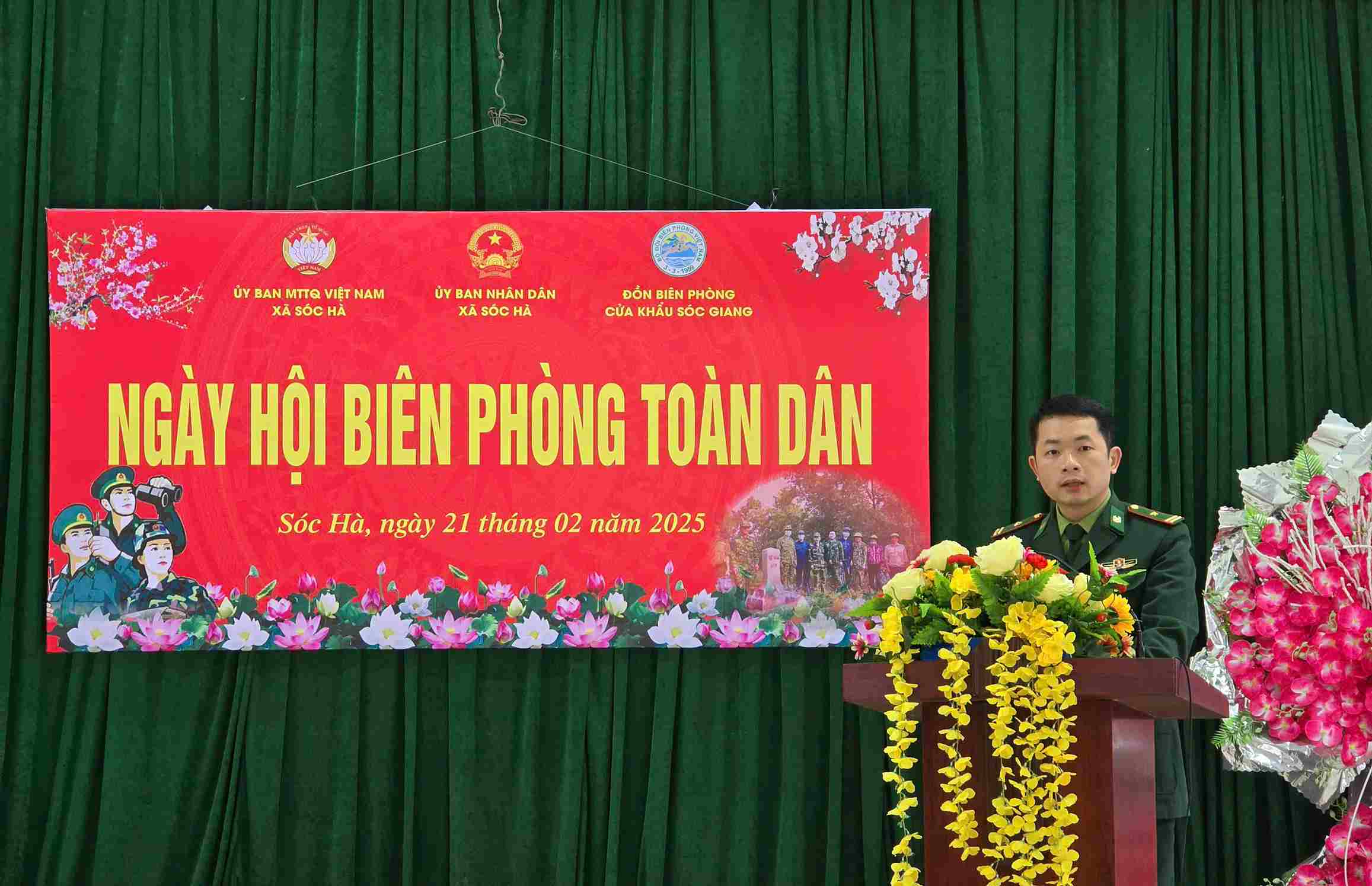 Dai dien Don bien phong cua khau Soc Giang phat bieu tai ngay hoi. Anh: Tan Van.