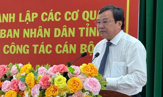 Chủ tịch UBND tỉnh Trà Vinh phát biểu tại Hội nghị. Ảnh: Hoàng Lộc