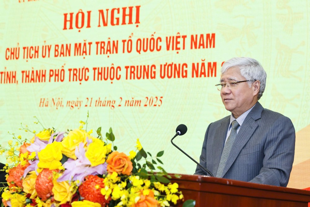 Chu tich Uy ban Trung uong MTTQ Viet Nam Do Van Chien cho biet se trien khai De an sap xep cac to chuc chinh tri - xa hoi, hoi quan chung trong nam 2025. Anh: Pham Dong