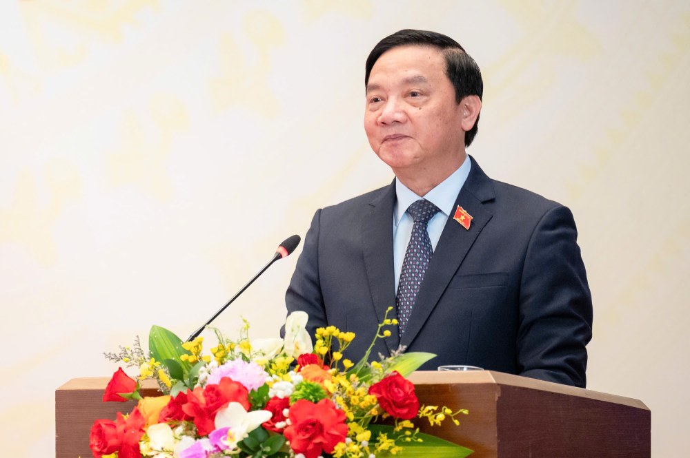 Member of the Party Central Committee, Standing Deputy Secretary of the National Assembly Party Committee, Vice Chairman of the National Assembly Nguyen Khac Dinh gave a speech to direct and assign tasks. Photo: Quochoi.vn