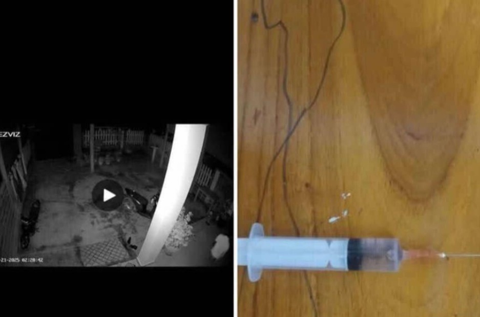 Images posted on social media about the incident of a stranger breaking into a resident's house in Vinh Linh. Screenshot