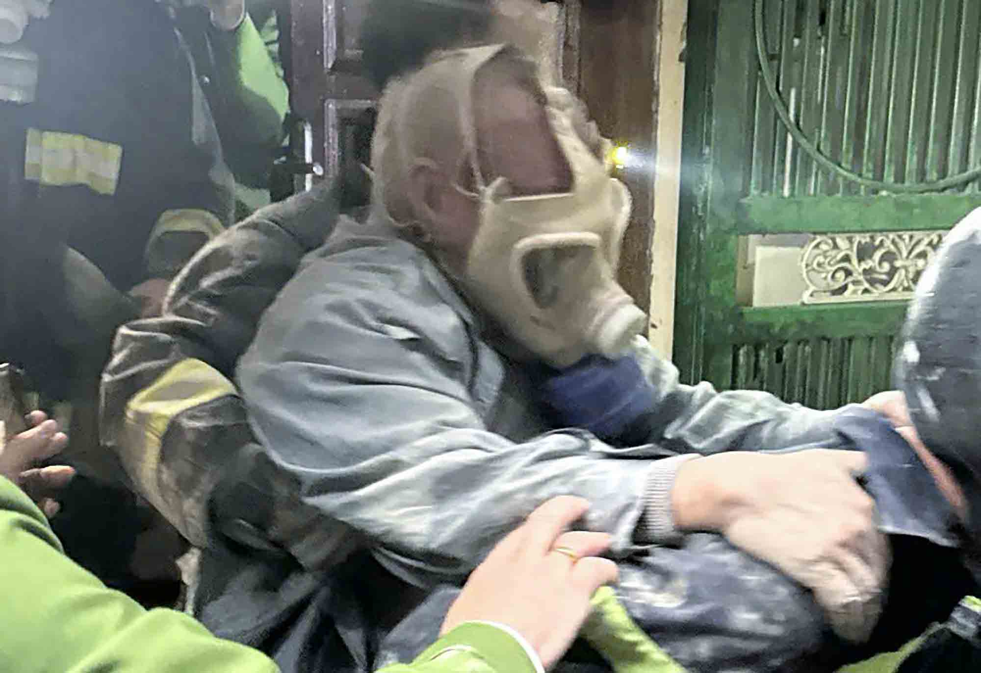 The old man was rescued by authorities in the fire. Photo: Provided by the police