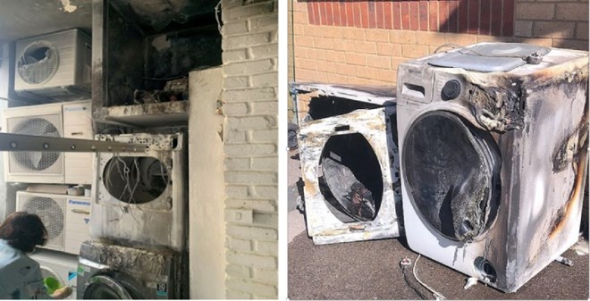 The Fire Prevention, Fire Fighting and Rescue Police Department has just issued a warning of the risk of fire and explosion from the clothes dryer during the wet season. Photo: canhsatpccc.gov.vn