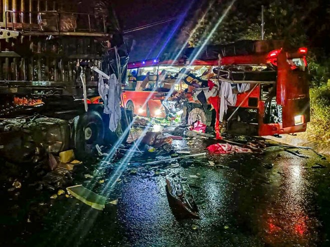 Scene of the accident in Son La. Photo: Pham Quang