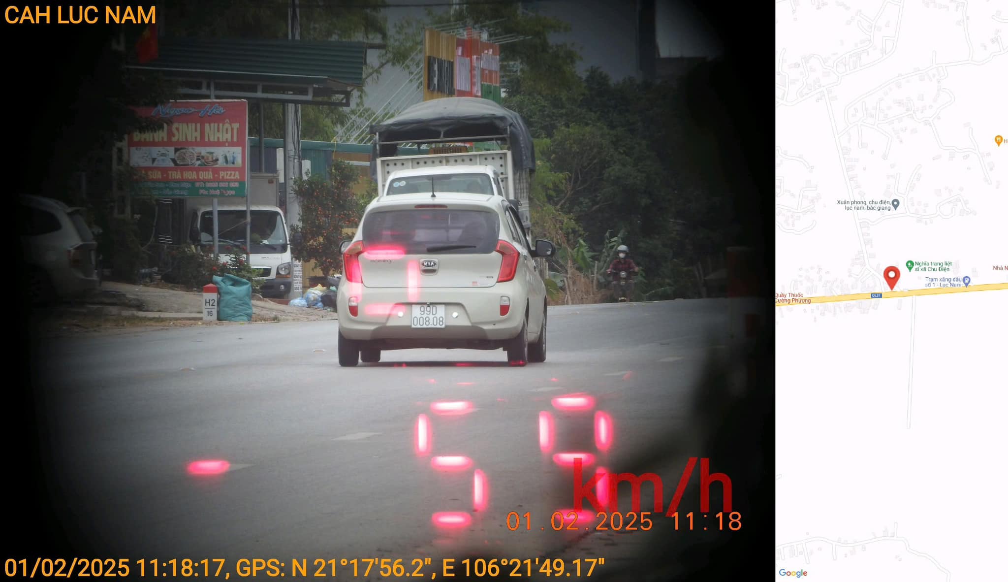 Vehicles speeding are fined. Photo: Luc Nam Police (Bac Giang)