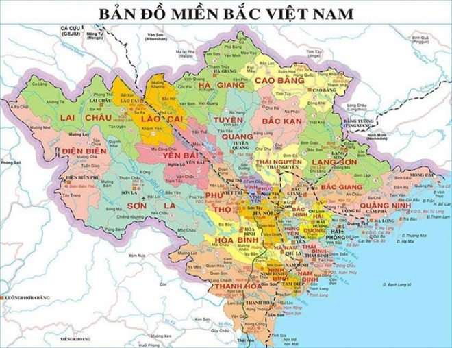 Ban do cac tinh thanh mien Bac. Anh: bandohanhchinh.com