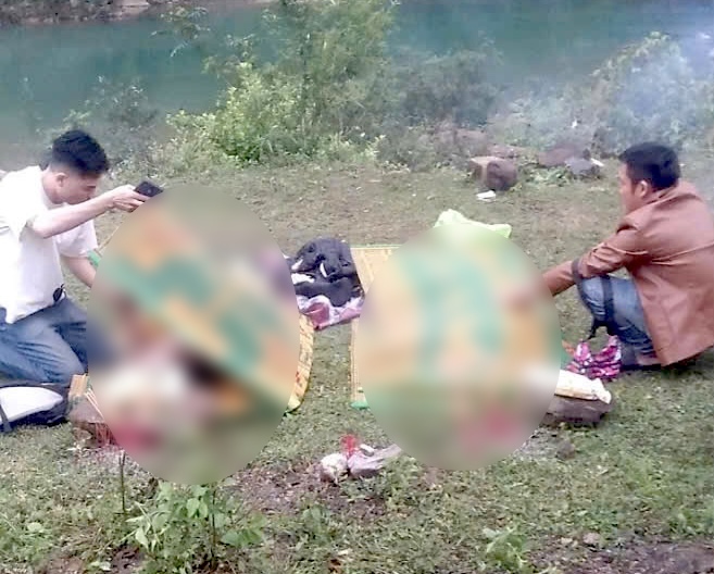 2 people drowned while wading through the stream. Photo: T. Thien