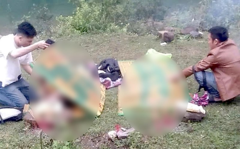 2 people drowned while wading through the stream. Photo: T. Thien