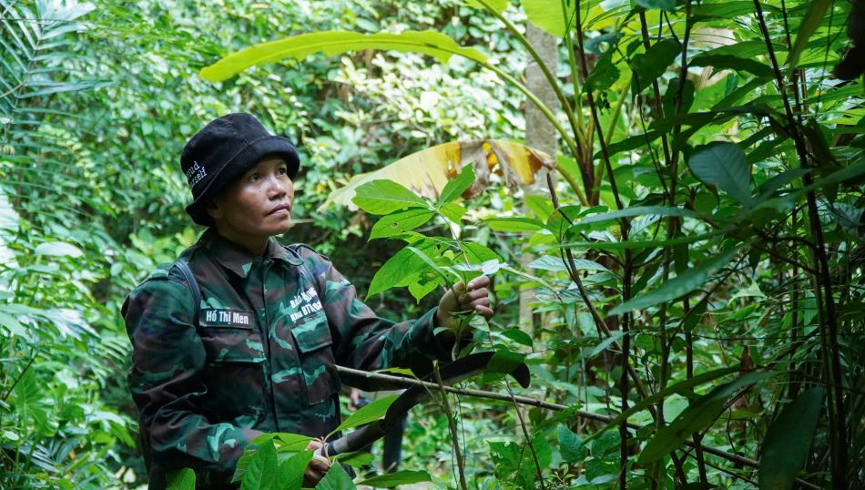Ms. Ho Thi Men during a forest week. Photo: H.Nguyen