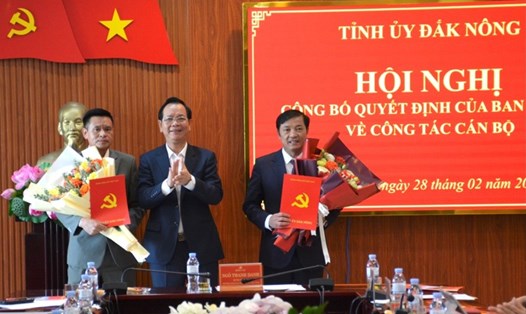 Tỉnh ủy Đắk Nông công bố các quyết định của Ban Bí thư về công tác cán bộ. Ảnh: tinhuy.daknong.gov.vn