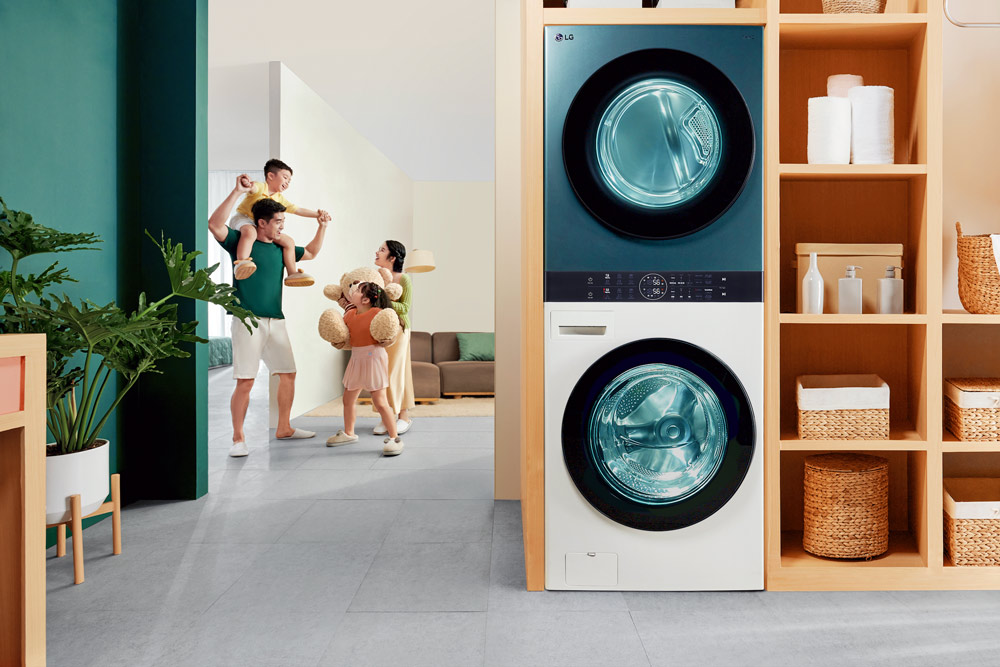 LG's high-end washing machines integrated with AI DDTM technology such as FV1412S3B, FV1410S4B, FV1410S4M1 are on the list of best-selling products on the market. Photo: Provided by the enterprise