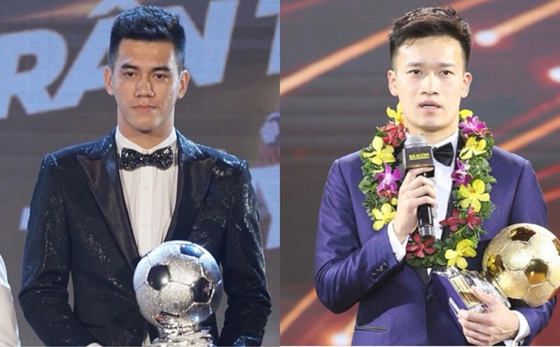Tien Linh and Hoang Duc are candidates for the title of Vietnam Golden Ball. Photo: Thanh Vu