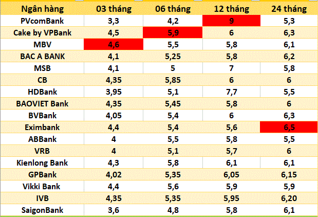 Top ngan hang co lai suat cao tren thi truong ngay 25.2.2025. Do hoa: Ha Vy