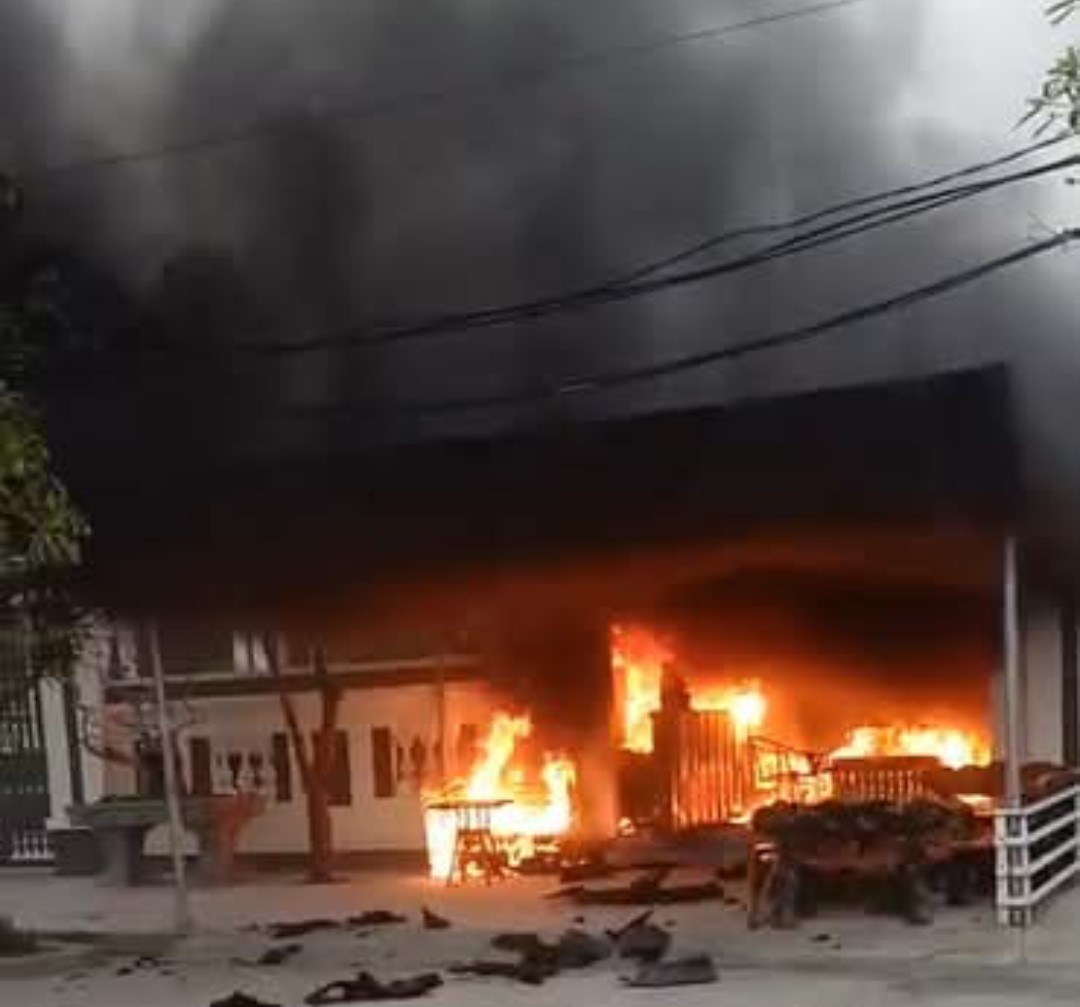 Fire scene in Thuy Nguyen City, Hai Phong. Photo: Provided by the people