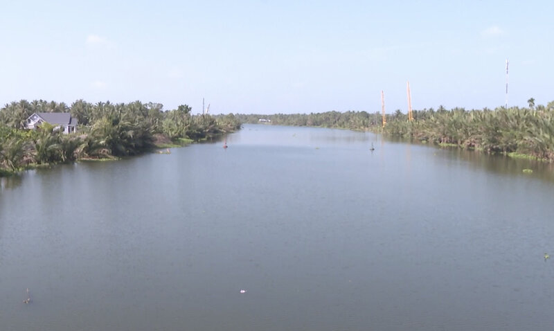 The Tra Vinh freshwater lake project is completed 23%, on schedule. Photo: Hoang Loc