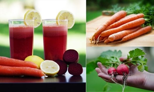 Việc bổ sung các loại sinh tố tự nhiên vào chế độ ăn hàng ngày có thể giúp giải độc gan, giảm viêm và cải thiện sức khỏe tổng thể. Ảnh đồ họa: Thanh Ngọc.