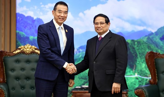 Thủ tướng Chính phủ Phạm Minh Chính tiếp Bộ trưởng Ngoại giao Thái Lan Maris Sangiampongsa. Ảnh: Hải Nguyễn