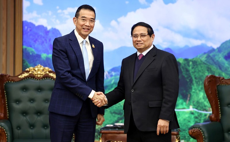 Prime Minister Pham Minh Chinh received Thai Foreign Minister Maris Sangiampongsa. Photo: Hai Nguyen