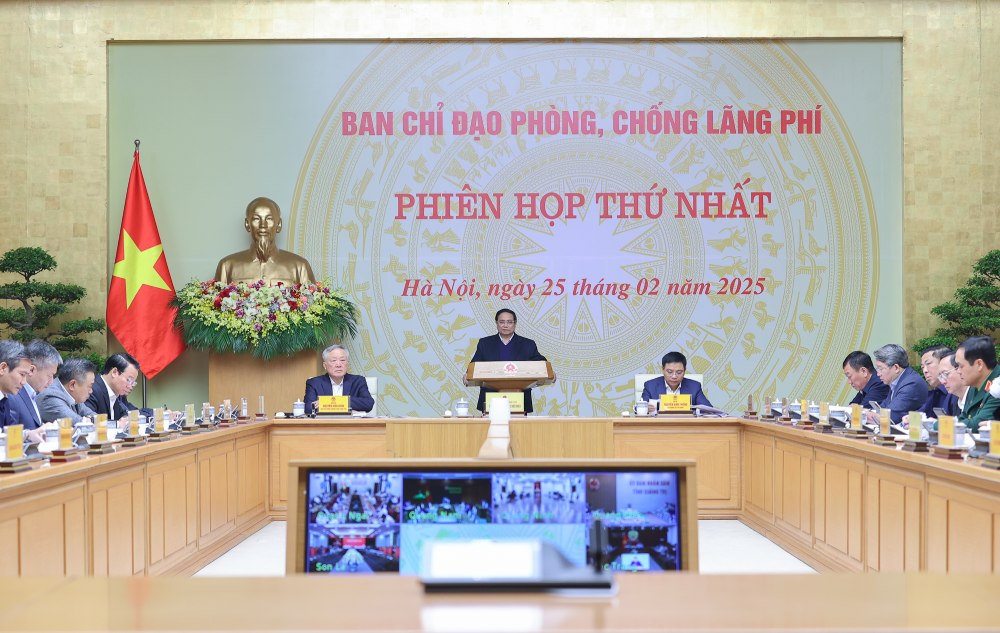 Phien hop thu nhat Ban Chi dao phong, chong lang phi. Anh: VGP