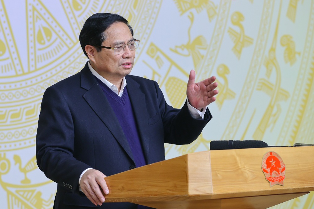 Politburo member and Prime Minister Pham Minh Chinh chaired a meeting of the Steering Committee for Waste Prevention and Control to deploy tasks of preventing and combating waste in the coming time and handling backlog projects. Photo: VGP