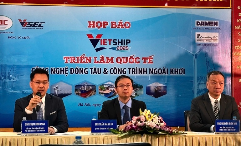 The Organizing Committee of Vietship International Exhibition 2025 at the introduction press conference. Photo: An Nguyen