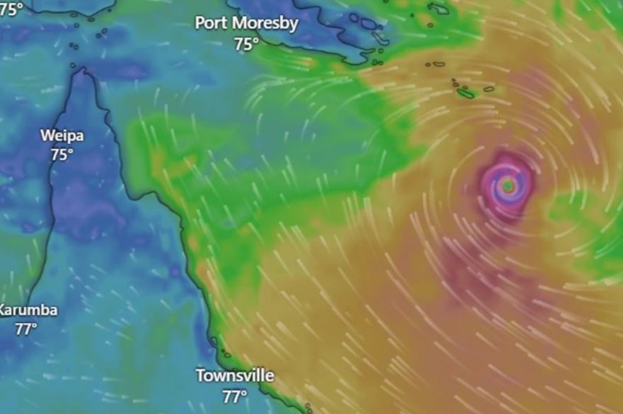 Typhoon Alfred is intensifying. Photo: BOM