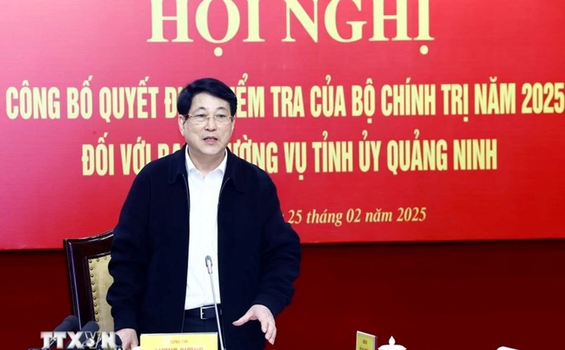 Politburo member and President Luong Cuong gave a speech. Photo: Lam Khanh/VNA
