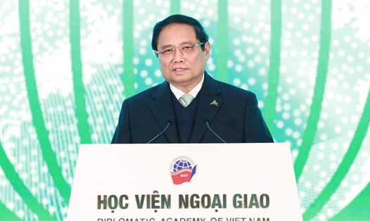 Thủ tướng Chính phủ Phạm Minh Chính phát biểu tại phiên khai mạc Diễn đàn Tương lai ASEAN. Ảnh: Hải Nguyễn