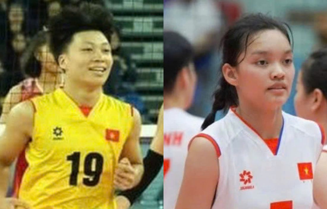 Dang Thi Hong (left) and Anh Thao are talented players of the U21 generation of Vietnamese women's volleyball. Photo: AVC/BCVN