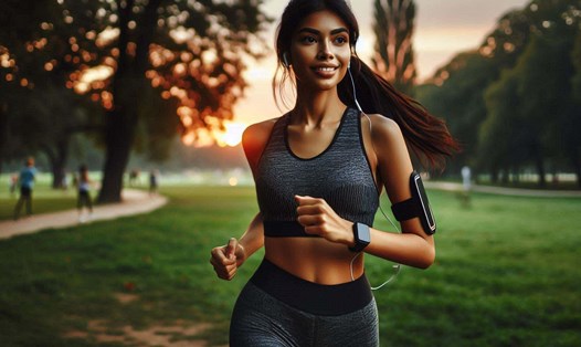 Đi bộ buổi sáng và chạy bộ buổi tối đều mang lại lợi ích tuyệt vời cho sức khỏe. Ảnh - AI: Cát Tiên